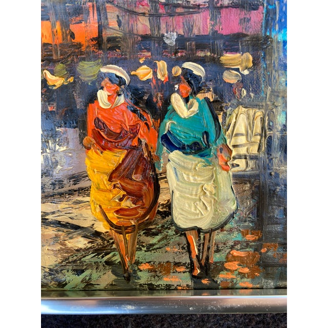 Mid 20th Century Mid-Century Modern Impressionist Paris Cityscape Oil Painting For Sale - Image 5 of 8