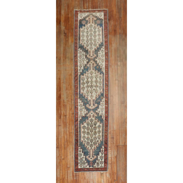 Textile Antique Narrow Tribal Persian Runner - 2'6" x 12'1" For Sale - Image 7 of 10