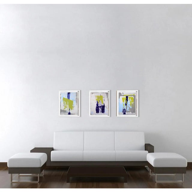 2020s Static 418 Abstract Framed Blue/Green Painting For Sale - Image 5 of 5