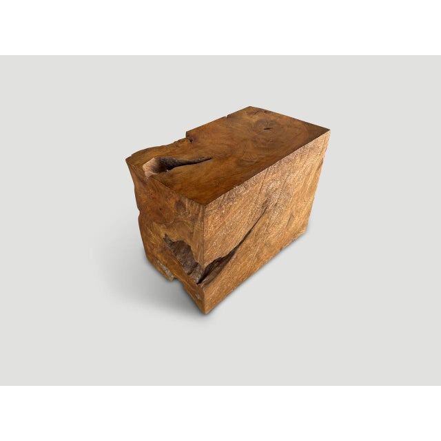 Andrianna Shamaris Sculptural Teak Wood Side Table Or Coffee Table For Sale - Image 4 of 6