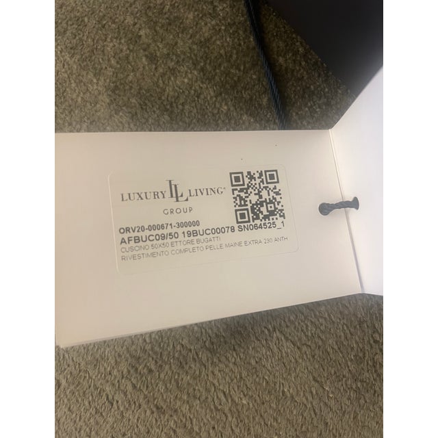 2020s Bugatti Ettore Bugatti Leather Cushion Anthracite Luxury Collection For Sale - Image 5 of 6