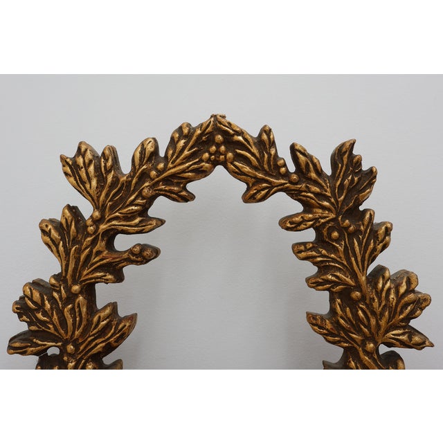 Louis XVI Style Gilt Mirror with Laurel Wreath Crest, Belgium, 1950s For Sale - Image 10 of 12