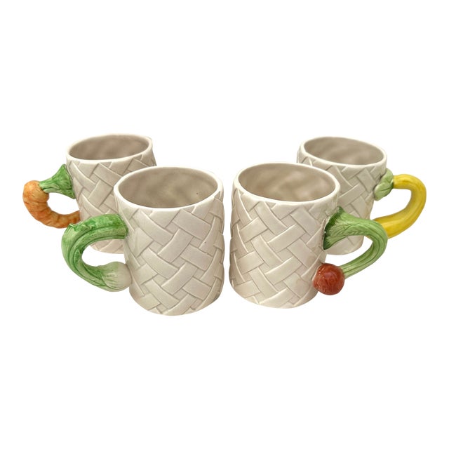 Set of 4 Fitz & Floyd Kitchen Harvest Coffee Mugs For Sale