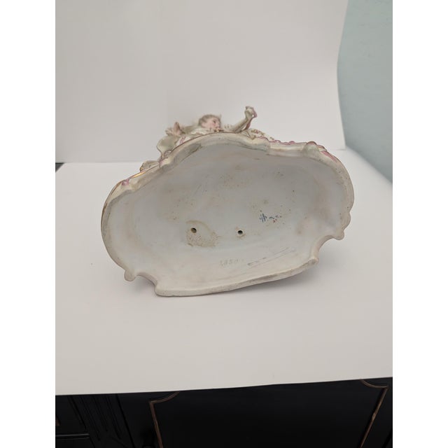 Large Continental Victorian Porcelain Courting Couple Figures 19th C. For Sale - Image 10 of 12