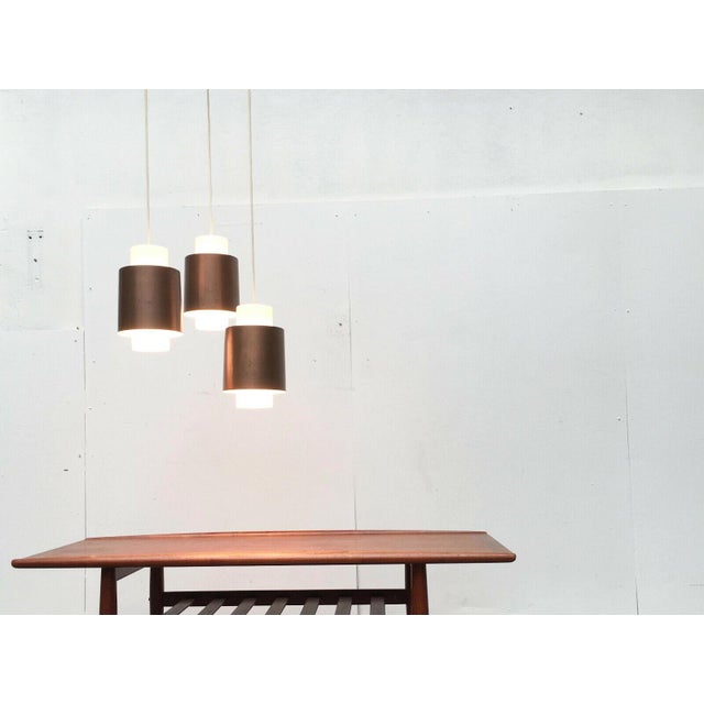 Mid-Century Modern German Space Age Triple Cascade Copper and Glass Pendant Lamp from Staff, 1960s For Sale - Image 14 of 18