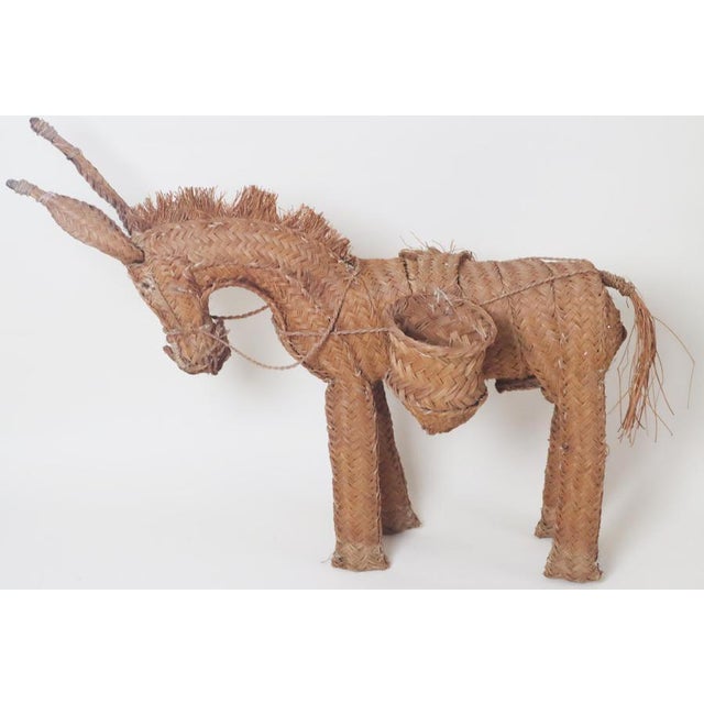 Spanish Hand-Woven Wicker Donkey, 1950s For Sale - Image 14 of 15