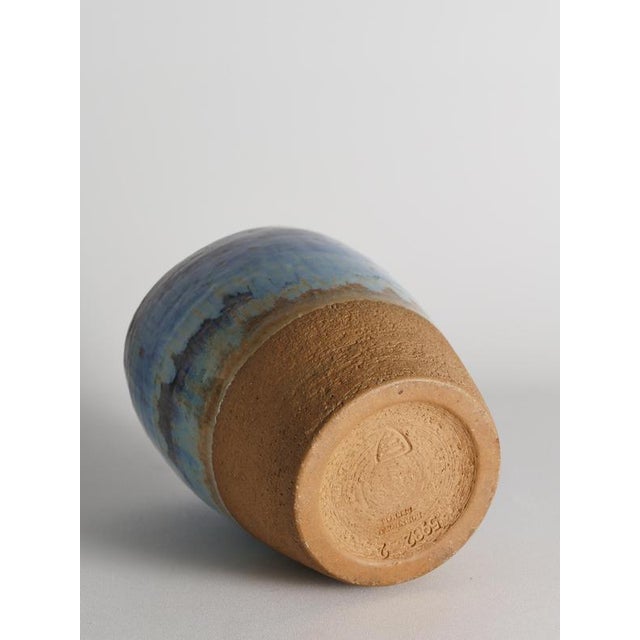 Ceramic Blue Glazed Studio Pottery Vase by Michael Andersen & Son for Bornholm, Denmark, 1960s For Sale - Image 7 of 13