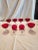 Set of Eight ruby red with clear stems vintage goblets or sherbet. Would work well for champagne or desserts. Very pretty...