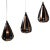 Droplet Pendant Lights in Copper by Werner Schou for Coronell Electrical Denmark, 1960s, Set of 3 For Sale - Image 6 of 8