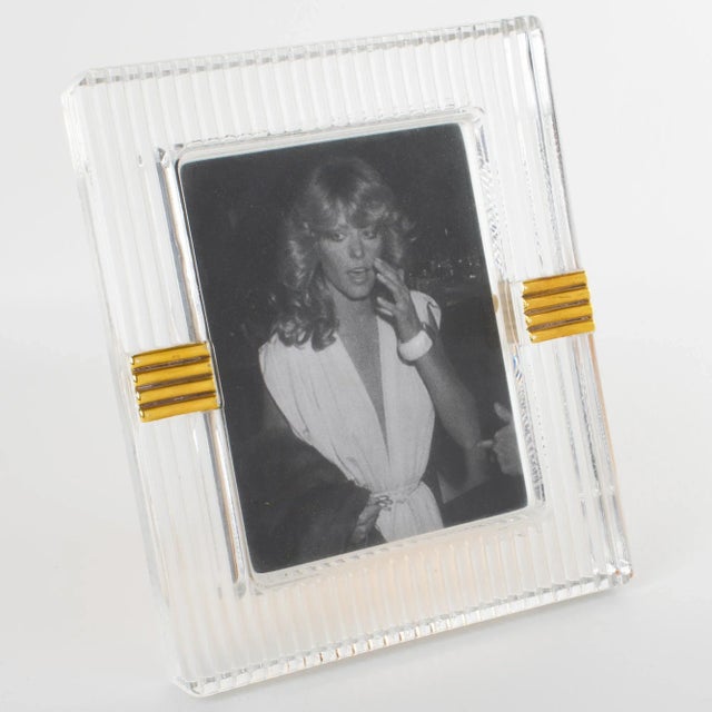 1990s Christian Dior Paris Molded Crystal Picture Frame For Sale - Image 5 of 14