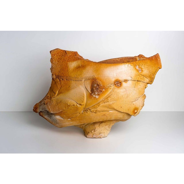 1980s Poul Soldner Raku-Fired Crazed Pedestal Piece Vessel For Sale - Image 9 of 9