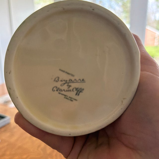 Clarice Cliff 1933 Clarice Cliff “Secrets” Pattern Daffodil Shape Jug – Scarce Form For Sale - Image 4 of 10