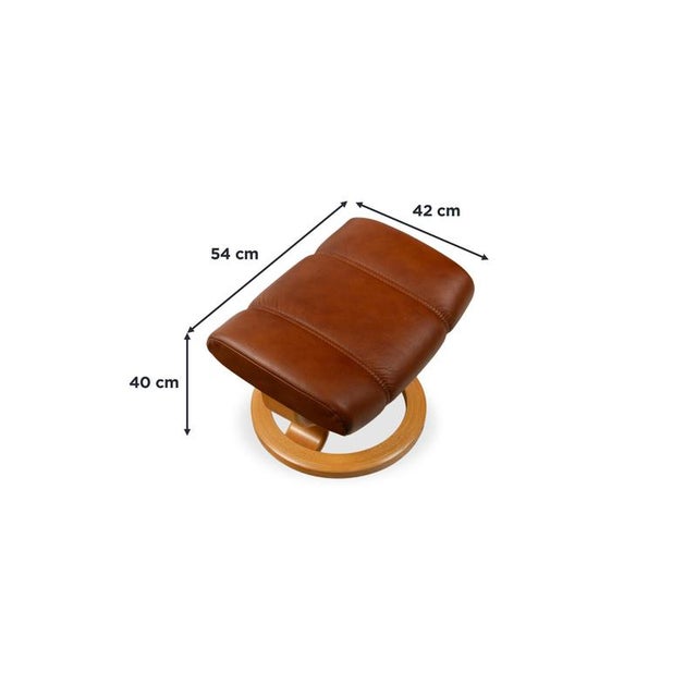 Modern Brown Cognac Leather Consul Reclining Armchair with Footstool by Stressless For Sale - Image 3 of 17