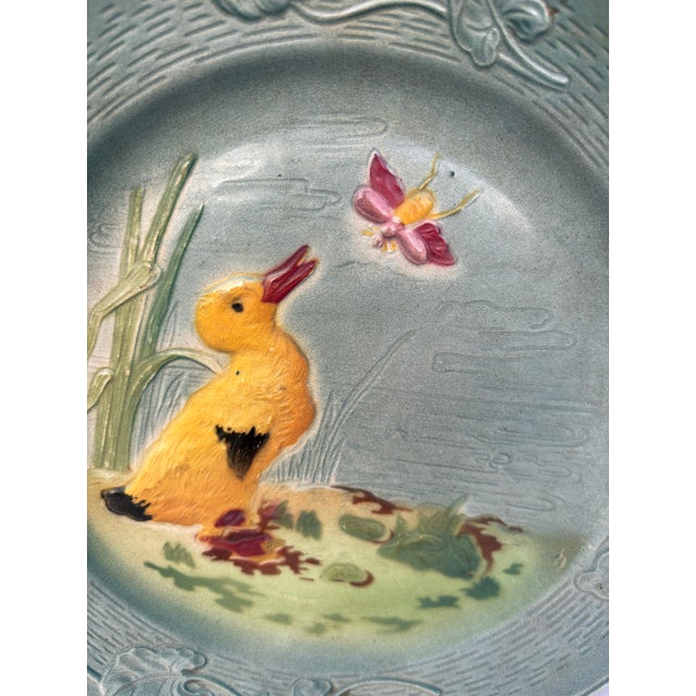 French Country French Majolica Duckling Plate Keller & Guerin Saint Clement, Circa 1900 For Sale - Image 3 of 5