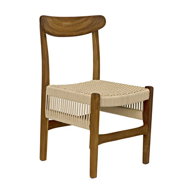 Noir NOIR Shagira Chair, Teak with Woven Rope For Sale - Image 4 of 5