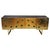 Italian Brass and Black Glass Sideboard with 24 Green Murano Glass Jewels – Handcrafted Mid-Century Inspired Design This...