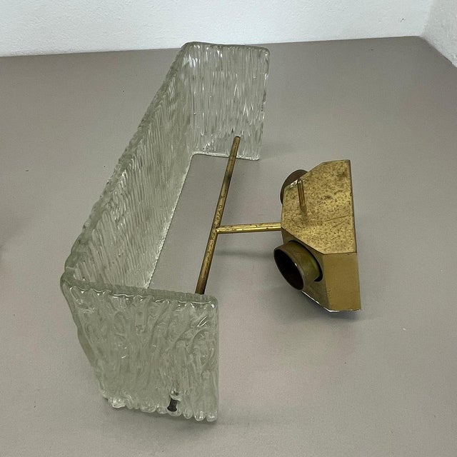 Large Vintage Hollywood Regency Ice Glass Wall Light by J.T. Kalmar, 1950s For Sale - Image 15 of 18