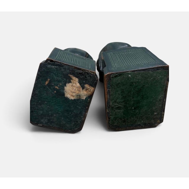 Art Deco Antique 1920s Art Deco Pompeian Bronze Co. "The Scholar" Bookends – Pair, Model No. 141 For Sale - Image 3 of 11