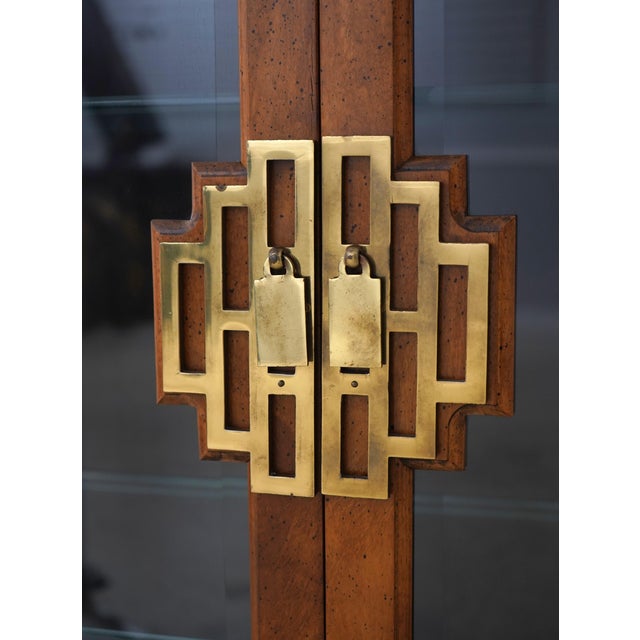 Pair of Century Asian Inspired Modern Design Curio Cabinets For Sale - Image 10 of 18