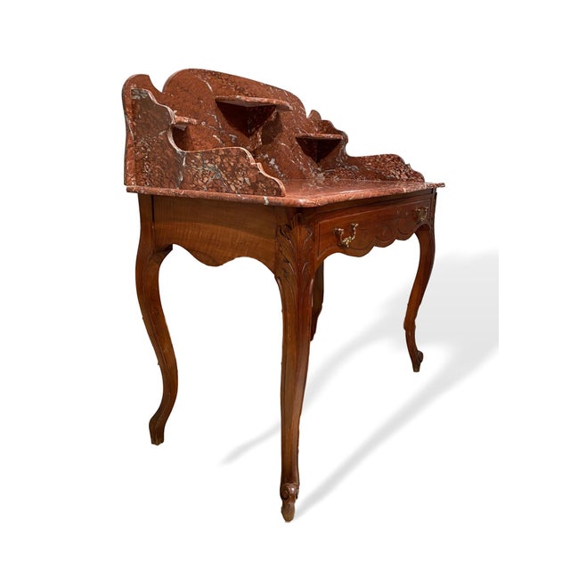 Late 19th Century French Marble-Top Washstand Dry Sink With Marble Surround and Shelves For Sale - Image 5 of 10