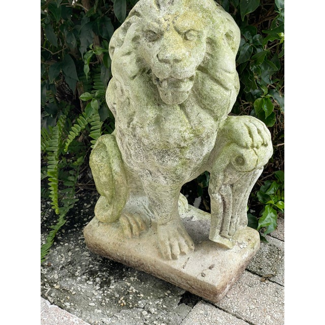 1940s Antique Concrete Garden Lion Sculpture For Sale - Image 5 of 5