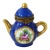 Limoges France Miniature Teapot Trinket Box | Peint Main | Cobalt Blue & Gold Porcelain | Signed For Sale