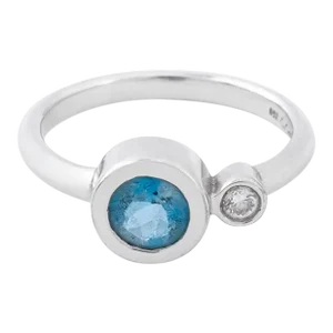18k White Gold Aquamarine Diamond Ring