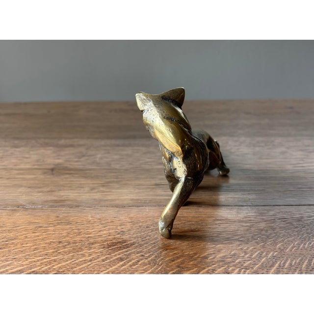 Antique English Brass Fox For Sale In Naples, FL - Image 6 of 6