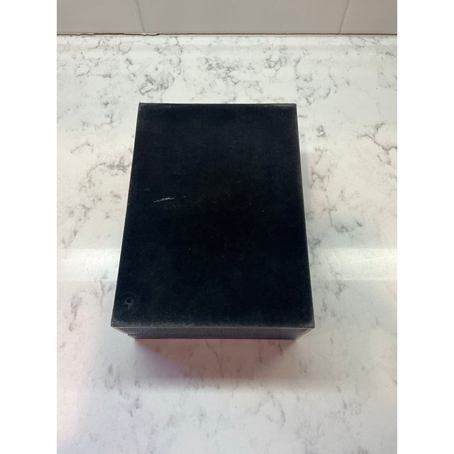 Blue Vintage Shagreen Blue Beige Gold Dresser Jewelry Cigarette Box For Sale - Image 8 of 8