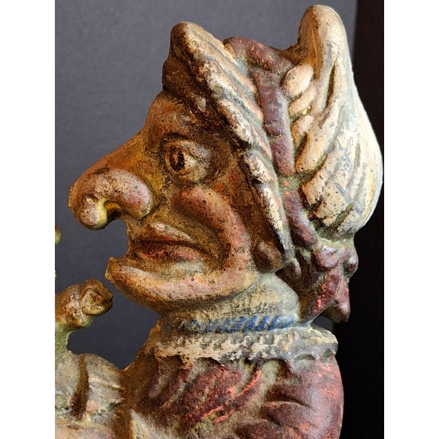 Antique Early 20th-Century Cast Iron "Punch & Judy" Figural Doorstops - A Pair For Sale - Image 9 of 18