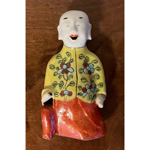 Antique 19th Century Chinese Export Porcelain Ho Ho Boy Joss Stick Figure for Incense For Sale - Image 13 of 13