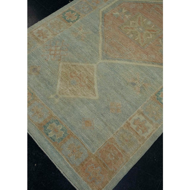 Turkish Turkish Oushak Rug 3'11" x 10' #18056 For Sale - Image 3 of 8