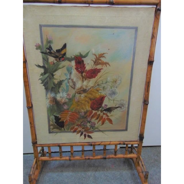 Aesthetic Victorian Bamboo Firescreen For Sale - Image 4 of 8
