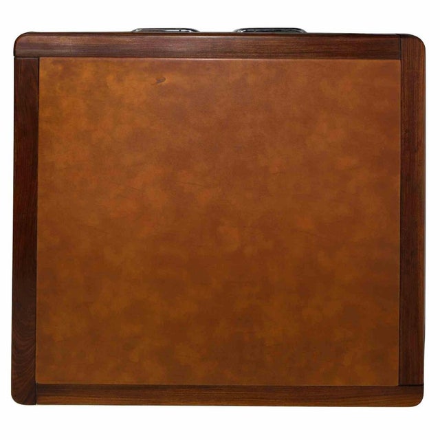 Table series "Tucroma" was realized by Guido Faleschini in the 1970s. Wood, Leather, and tubular steel. Good condition....