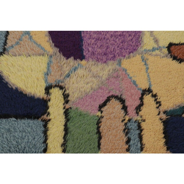 Rug & Kilim Vintage Swedish Rya Rug in Polychromatic Abstract Mosaic Geometry - Rug & Kilim For Sale - Image 4 of 10