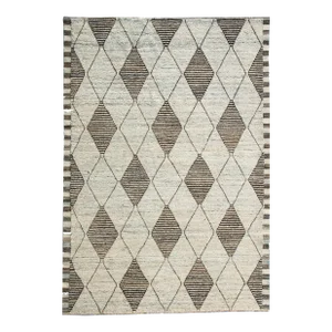 Hand Knotted Moroccan Wool Pile Rug. 6'03" X 8'11"