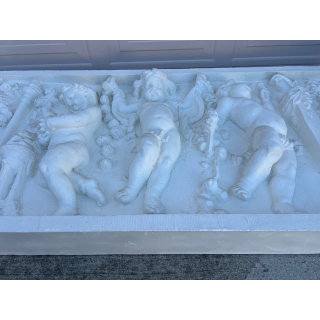Mid 20th Century Neoclassical Cherub Frieze Sculpture White For Sale In Sacramento - Image 6 of 10