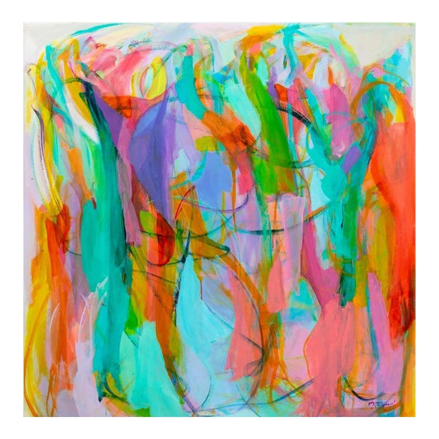 Gabriela Tolomei "Danza" Large Acrylic on Canvas For Sale