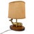 Vintage 1970s Brass Whale Table Lamp W/ Walnut Wood Base & Grasscloth Shade For Sale - Image 9 of 18