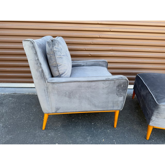 Directional Vintage Paul McCobb Attributed, Model 302 Lounge Chair and Ottoman for Directional For Sale - Image 4 of 8