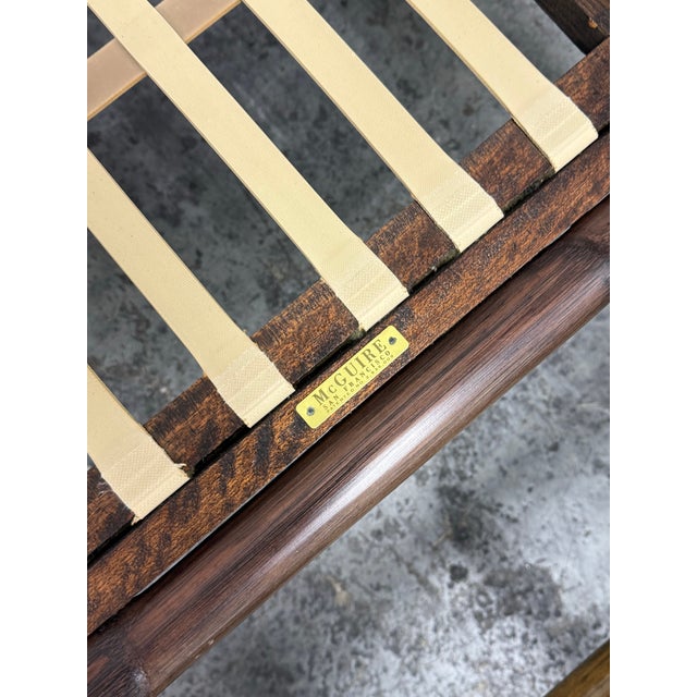 McGuire Furniture Bamboo Chair + Ottoman, Circa 1970s For Sale - Image 12 of 12
