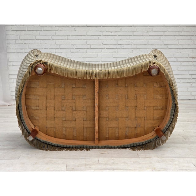 Wood Danish 2-Seater Curved Sofa in Furniture Velour and Beech Wood, 1960s For Sale - Image 7 of 18