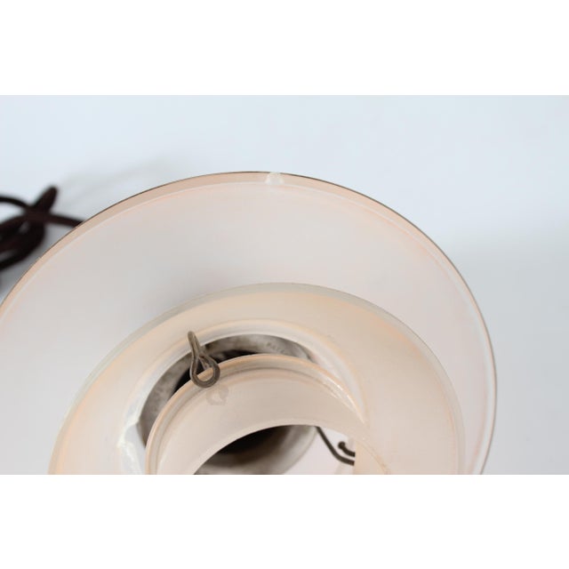 Textile Art Deco Rose-Grey Glass Shades Pendant Light by Poul Henningsen for Louis Poulsen, Denmark, 1930s For Sale - Image 7 of 17