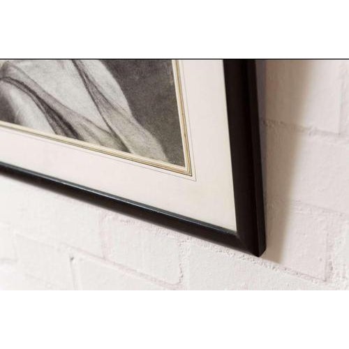 Profile of Man in Classic Roman Tunic, 1900s, Charcoal Drawing, Framed For Sale - Image 3 of 10