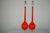 Vintage Murano Long Neck Red Orange Lamps For Sale - Image 10 of 11