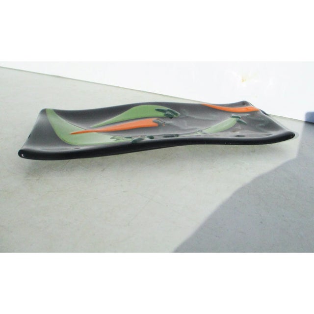 1990s Vintage Handmade Fussed Art Glass Tray For Sale - Image 5 of 7
