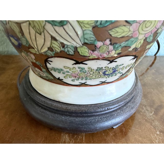 Early 20th Century Pair of Large Chinese Famille Rose Converted Vase Table Lamps For Sale - Image 13 of 14
