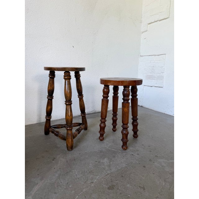 Antique Stools with Turned Legs, 1960s, Set of 2 For Sale - Image 10 of 18