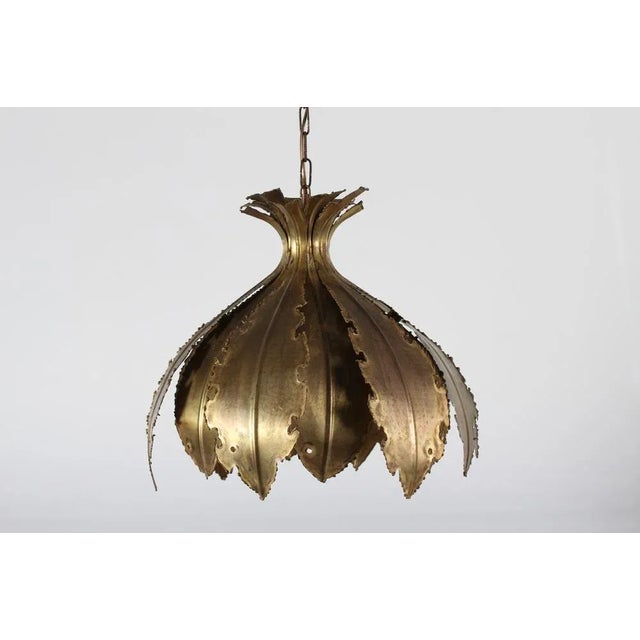 Brutalist Brass Onion Pendant by Svend Aage Holm Sørensen, Denmark, 1960s For Sale - Image 4 of 10