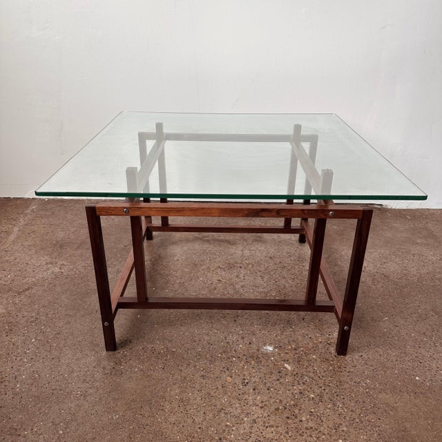 Wood Rosewood and Glass Henning Norgaard Side Table For Sale - Image 7 of 10